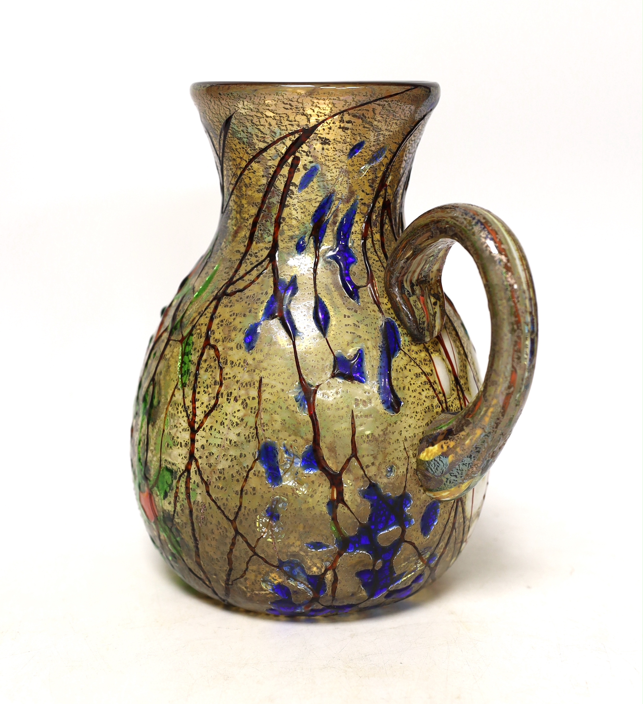 A Murano glass jug, 21.5cm high